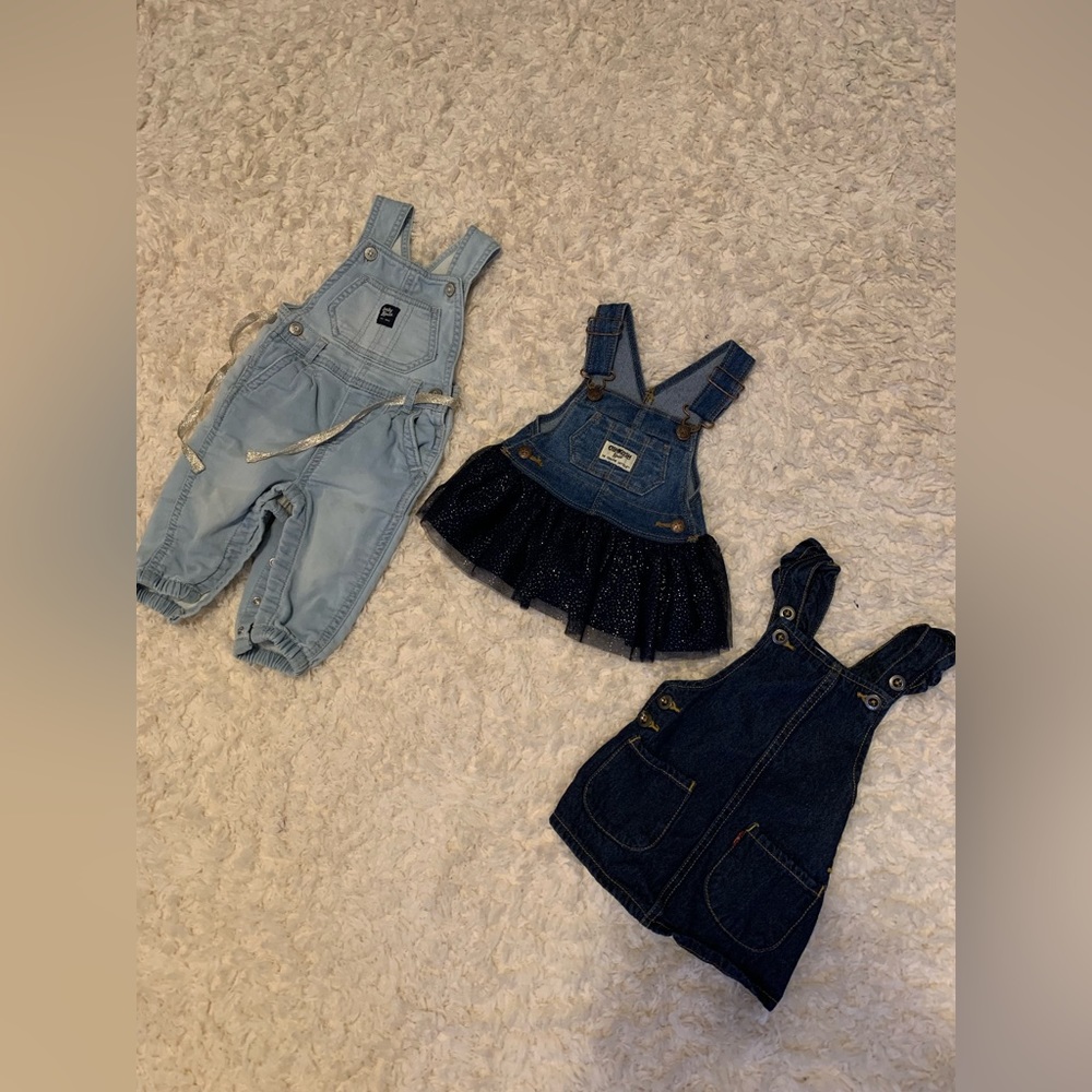 3 baby girl jean outfits different sizes